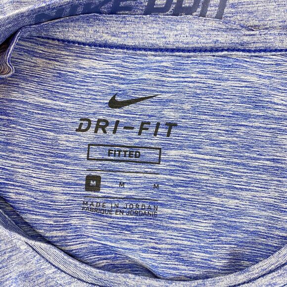 Nike Pro Activewear Shirt Men Medium Purple Fitted Polyester Swoosh Logo Dri Fit - Picture 5 of 10